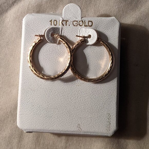 10K Hoop Earrings - Picture 1 of 5